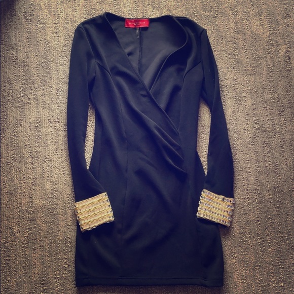 Black Akira Chicago Red Label dress w rhinestones - Picture 1 of 3